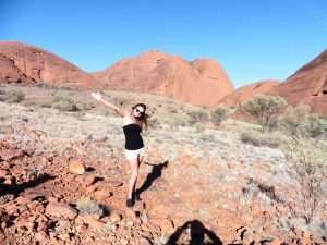 Me at Kata Tjuta known as the valley of the wind hike on the Ayers Rock Tour in Uluru