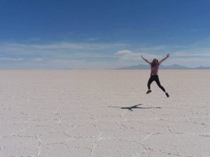 Me jumping for joy on the Salt Flats