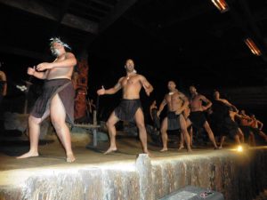 Traditional Huka being performed by Maori Natives in New Zealand, 