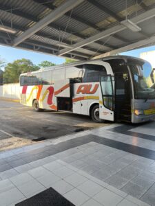 AU second class bus at the bus terminal